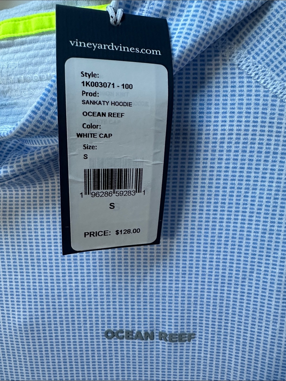 Vineyard Vines Men’s Light Blue Hooded Performance Top on the go Sankaty hoodie - Picture 4 of 9